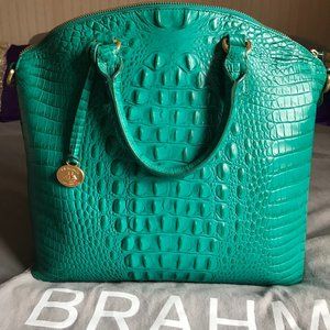 Brahmin “Lagoon” Large Duxbury Green/Blue Leather Bag
